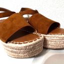 Anthropologie Seychelles Saddle Brown Tan Faux Suede Leather Platform Espadrilles Size 8.5 new Photo 2