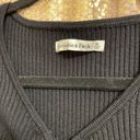 Abercrombie & Fitch  black o-ring cutout ribbed long sleeve sweater bodysuit, XL Photo 2