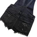 EXPRESS  Black Distressed Denim Overall  Shorts, Sz 4 Photo 7