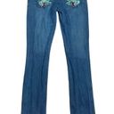 Ed Hardy vintage  womens size 30 low rise jeans denim embroidered fish y2k Photo 3