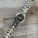 Bulova  Ladies Watch Black Dial Gold Markers Two-Tone Bracelet Gorgeous Photo 7