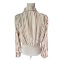 l*space L* Play It Cool Wrap Crop Top in Cream and Tan Women's Size XL Photo 4