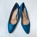 Vionic Mia Block Heel Pumps Blue Snake Size 9.5 Comfort Shoe Photo 1