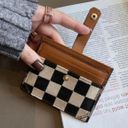 Wallet for Women,Canvas Snap Closure Wallet,Bifold Credit Card Holder Coin Purse Brown Photo 1