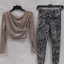 Athleta Cream Long Sleeve & Floral Legging Set - Extra Small Photo 0