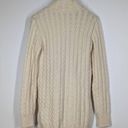 Tory Burch  Nel Cable Knit Turtleneck Sweater Cream Blue Size Small Preowned Photo 3