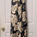 Natori  Floral Long Satin Slip Dress Vintage Gold Black Floral Size Medium Photo 1