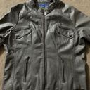 Apt. 9  Women’s Full Zip Faux Leather Moto Gray Jacket Sz 2XL Photo 1