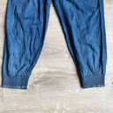 Rebecca Taylor  La Vie Tissue Denim Chambray High Rise Tapered Smocked Hem Pant Photo 9