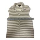 Tommy Bahama  Beige Stripe Linen Cap Sleeve Top Size L Photo 4