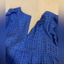 Babydoll Blue Dress ruffle sleeve , v Photo 1