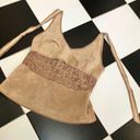 Cache NWT Y2K Vintage  Deadstock Tan Suede Tan Halter Top Cut Outs Cowgirl sz 12 Photo 7