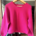 Good American  balloon sleeve cropped magenta sweater Photo 3