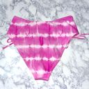 California Waves New  Tie Dye High Waisted Bikini Swim Bottoms Pink Photo 5