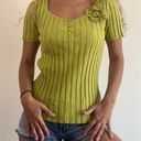 Prominence Citron Green Knit Top Photo 0