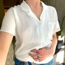 Wilfred  the Free White Short Sleeve Button Up Blouse Photo 0