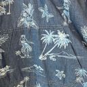 Tommy Bahama  Hula Hut Tropical Print Baja Blue Linen Blend Hoodie Photo 7