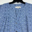 Loft Chambray Clip Puff Sleeve Button Swing Dress Sz Large Photo 5