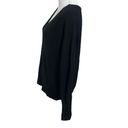 360 Cashmere  Classic V Neck Pullover Sweater Merino Wool Cashmere Black Size M Photo 3