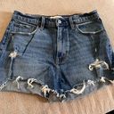 Abercrombie & Fitch Distressed Curve Love High Rise Mom Shorts Photo 0