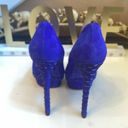 Brian Atwood  PURPLE FONTANNE STILETTO PLATFORM SUEDE PUMPS SIZE 7 Photo 6