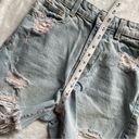 ZARA Vintage Style Ultra High Waisted Distressed Light Wash Denim Shorts 4/26 Photo 3