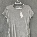 Antistar Women's Medium Heather Grey T Shirt Dress Short Sleeve Ruched Sides $75 Photo 2