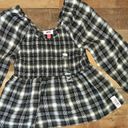 Tommy Hilfiger Tommy Jeans Womens Size Medium Plaid Peplum Smocked Top •Scoop Neck Long Sleeves Photo 12