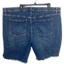 Lane Bryant  Signature Fit Boyfriend Denim Bermuda fringe Hem shorts Dark wash 22 Photo 2