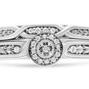 Brilliance Haus of  .925 Silver Diamond Accent Twist Shank Bridal Set Ring & Band Photo 2