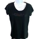 New York & Co. Womens Size Medium Black Cotton Crew Neck Short Sleeve T-Shirt  Photo 0