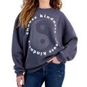 Grayson Threads  THE LABEL Sweatshit Juniors' Large Dark Gray Yin-Yang Crewneck Photo 0