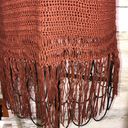 Cloud Chaser  fringe tank top brown small western country top crochet or knit​​ Photo 2