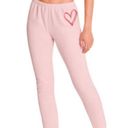 Wildfox  Sketchy Heart Knox Sweater Knit Jogger Pants Pink XS Elastic Waist Photo 7