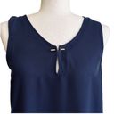 Harvé Benard Harve Benard Blouse Navy Scoop V-Neck Keyhole Sleeveless Top Blouse Small NEW Photo 2