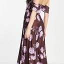 ASOS Brown Floral Pleated Strapless Maxi Dress Photo 1