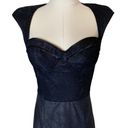 Guess  Lace Bustier Corset and Faux Suede Bodycon Black Mini Dress, size 6 Photo 2