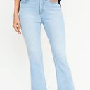 Loft Let Down Hem High Rise Kick Crop Jeans in Vivid Light Indigo Wash Photo 0