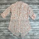 Candie's  Women's Y2K Split Back Floral Sheer Roll Tab Blouse Top XS Extra Small Photo 3