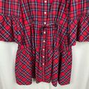 Draper James  Red Angie Plaid Avery Shirt Dress Sz.L Photo 6