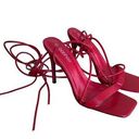 Boohoo  - Wrap Up Square Toe Heels in Red Photo 0