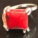 Ruby New Opaque  Silver Ring Size 6 1/2 Photo 4