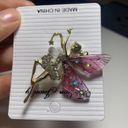 Cute New B.J. Golden Crystal Fairy Angel With Sparkly Acrylic Wings Pin Brooch Multiple Photo 5