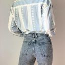 Vintage Blue White Star Striped Button Down Long Sleeve Shirt Size L Photo 1