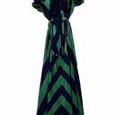 Zimmermann  Tiggy Frill Shoulder Maxi Striped Blue Green Dress Size 3 AU / US 10 Photo 4