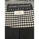 Houndstooth Lauren Alexandra Women Jacket Blazer Collar 3 Button Closure Size 10  Photo 1