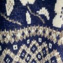 Holiday Time Vintage  Blue/White Floral Print Pullover Sweater size Large Photo 8