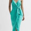 Reiss Esme Linen Side Tie MIDI Dress Aqua casual classic stylish  summer chic Photo 0