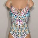 Reaction Kenneth Cole Kenneth Cole lace-up tile swimsuit. NWT Photo 2