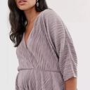 ASOS Purple Silky Pleated V=neck Surplice Maternity Nursing Flowy Shirt Photo 3